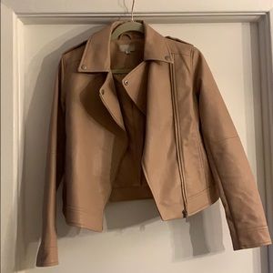 Faux leather moto jacket